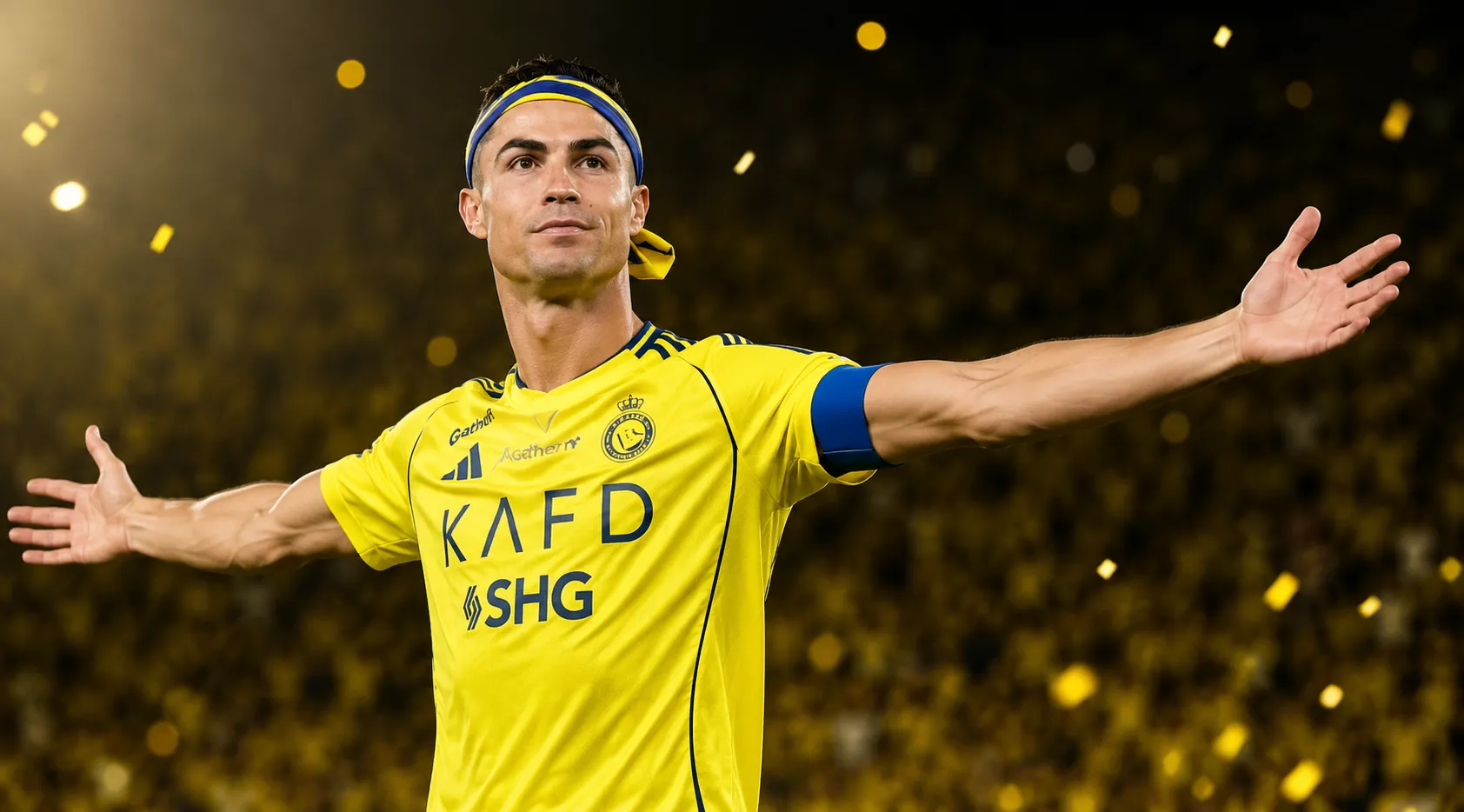 Cristiano Ronaldo Al Nassr Saudi Pro League 2026 Yellow KAFD Performance Football Jersey T-Shirt