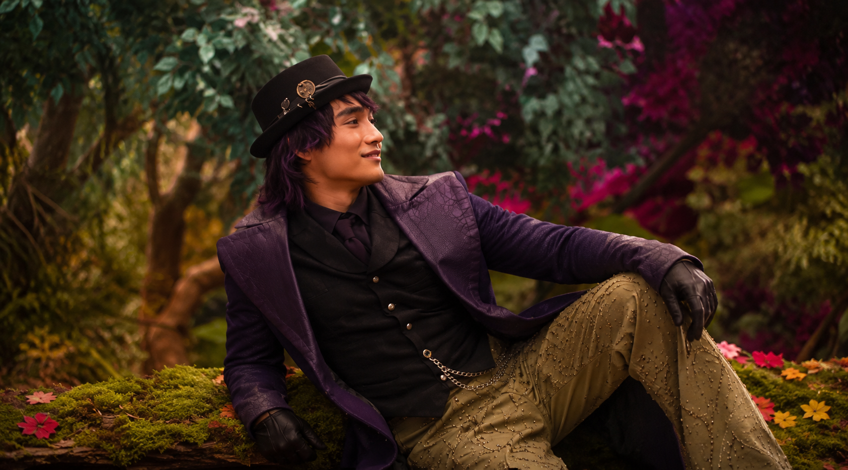 Descendants Wicked Wonderland 2026 Brendon Tremblay Purple Leather Coat
