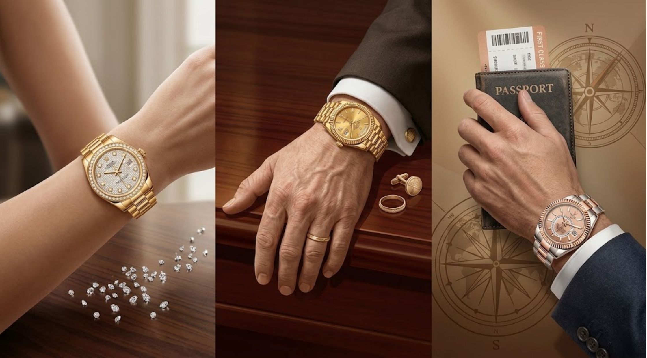 How to Style a Rolex Gold, Diamond, And Sky Dweller Watch
